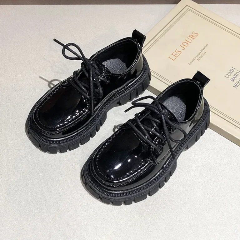 Wednesday Addams Shoes Cosplay Baby Girls Lmitation Leather Shoes 2023 New Black Cosplay Shoes Princess Dress Shoes 2-16 Years
