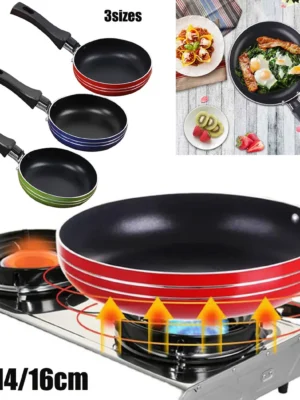 12cm/14cm/16cm Mini Frying Pan Non-Stick Steel Frypan Pot Saucepan Random Color For Cookware Kitchen Cookware 2