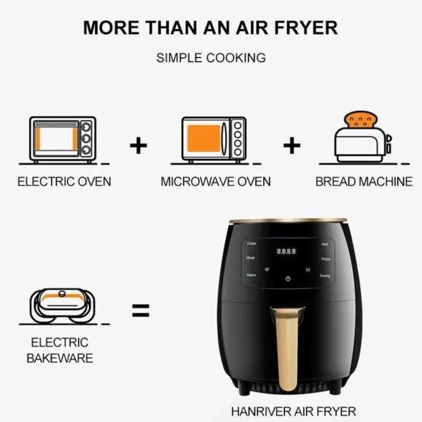 Air fryer home multi-function smart touch screen large capacity electric fryer french fries machine without oil smoke